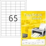 TopStick 8697 Universal Etiketten, 100 Blatt, 38,1 x 21,2 mm, 65 pro A4 Bogen, 6500