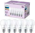 Philips Classic LED E27 Lampe, 60W, matt, warmwei&szlig;, nicht dimmbar, 6er Pack