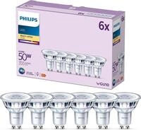 Philips LED Classic GU10 Lampen 6-er Pack (50 W), Reflektor LED Spots mit...