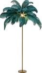 Kare Design Stehleuchte Feather Palm, Gr&uuml;n/Gold, 165x90x90 cm, Leselampe,