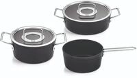 Fissler Adamant/Aluminium-Kochtopfset, 3-teilig, T&ouml;pfe-beschichtet mit Glasdeckel,