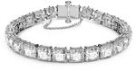 Swarovski Matrix Armband, Wei&szlig;er und Rhodinierter Damenarmreif mit Strahlenden