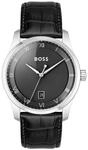 BOSS Analog Quarzuhr f&uuml;r Herren Kollektion Principle mit Schwarzes Lederarmband -