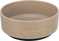 TRIXIE Hundenapf aus Keramik BE NORDIC 1200 ml taupe - moderner Fressnapf f&uuml;r gro&szlig;e