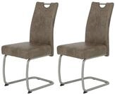 Hela Tische, 2er Set Esszimmerstuhl Schwingstuhl Sophia, Microfaser Schlamm,