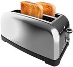 Cecotec Vertikaler Toaster 2 Langschlitze Toastin' time 1500 Inox Lite, 1500 W,...
