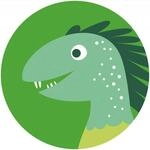 Komar DOT runde und selbstklebende Vlies Fototapete - Little Dino Velo - &Oslash;