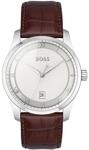 BOSS Principle Herren Uhr analog Quarzwerk mit Leder Armband 1514114