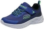Skechers Skechers Boys, Sneaker, Navy Textile/Synthetic/Black & Lime Trim,