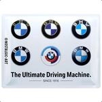 Nostalgic-Art Retro Blechschild, 30 x 40 cm, BMW &ndash; Logo Evolution &ndash; Geschenk-Idee