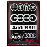 Nostalgic-Art Retro Blechschild, 30 x 40 cm, Audi &ndash; Logo Evolution &ndash;
