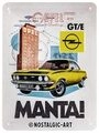 Nostalgic-Art Retro Blechschild, 15 x 20 cm, Opel &ndash; Manta GT/E Collage &ndash;
