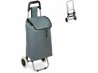 Relaxdays Einkaufstrolley, klappbar, 25 L Einkaufstasche mit Rollen, bis 10 kg