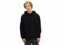 TOM TAILOR Denim Herren Relaxed Fit Hoodie Sweatshirt, Black, XL