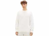 Tom Tailor Denim Herren Basic Strick-Pullover mit Struktur, 12906 - Wool White,...
