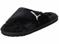 PUMA Women's Fashion Shoes FLUFF X STRAP Slide Sandal, PUMA BLACK-PUMA WHITE, 39