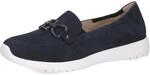 CAPRICE Damen Slipper aus Leder Bequem, Blau (Ocean Suede), 39 EU