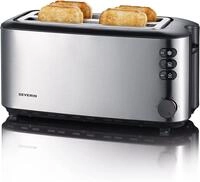 Severin Doppel-Langschlitztoaster mit eingebautem Br&ouml;tchen-Aufsatz, f&uuml;r 4