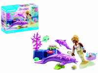 PLAYMOBIL Princess Magic 71501 Meerjungfrau mit Delfinen, liebevolle Pflege der