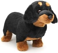Uni-Toys - Dackel, stehend (ohne Leine) - 28 cm (L&auml;nge) - Pl&uuml;sch-Hund,...