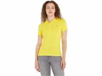 Tommy Hilfiger Damen Poloshirt Kurzarm Slim Fit, Gelb (Vivid Yellow), XXS