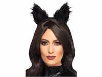 Long Pile Fur Cat Ears, Black