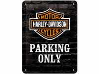Nostalgic-Art Retro Blechschild, 15 x 20 cm, Harley-Davidson Parking Only –