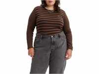 Levi's Damen Plus Size Long-Sleeve Baby Tee T-Shirt,Sunday Stripe Fondue...