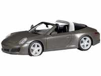 Herpa 038867-002 Porsche 911 Targa 4, achatgrau metallic Modell Auto...