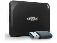 Crucial X10 Pro 1TB Externe SSD Festplatte mit USB-A Adapter, bis zu 2100MB/s...