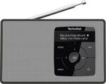 TechniSat DIGITRADIO 2 - Tragbares DAB+/UKW-Radio mit Akku, Schwarz/Silber | mit