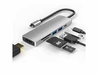 Redstar24 USB-C HUB 6 in 1 Adapter Multiport USB C mit HDMI 4K, USB 3.0, SD/TF