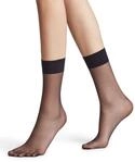 FALKE Damen Socken Shelina 12 DEN W So ultra-transparent einfarbig 1 Paar, Schwarz