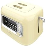 Cecotec Vertikaler Toaster RetroVision Yellow, 700W Leistung, 2 Extra-breite