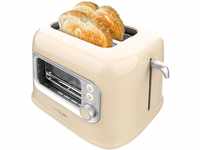Cecotec Vertikaler Toaster RetroVision Beige, 700W Leistung, 2 Extra-breite...