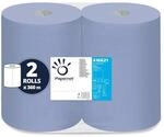 Papernet - Industrielle blaue Papierrolle 416621, 2 Rollen recyceltes Papier, 360 m,
