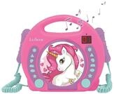 Lexibook, Unicorn, Tragbarer CD-Spieler mit Mikrofonen, Musikwiedergabe, Wiederholung