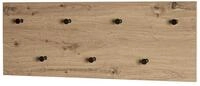 HAKU Wandgarderobe Eiche hell, schwarz, MDF, Metall - Ma&szlig;e: B 80 x H 30 x T 5...