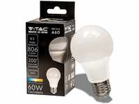 V-TAC 217261 LED EEK F (A - G) E27 Glühlampenform 8.50W Tageslichtweiß (Ø x...