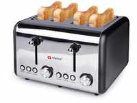 alpina Toaster - 4 Scheiben Brot - 230V/1500W - 6 Bräunungsstufen - Auftauen -