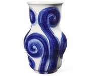 Kähler Design Tulle Vase aus Porzellan in der Farbe Blau, 22,5x14,5x14,5 cm,...