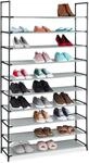 Relaxdays XXL Schuhregal Stecksystem, 10 Ebenen, f&uuml;r 50 Paar Schuhe, Stoff