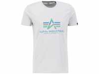 Alpha Industries Herren Basic T Rainbow Ref T-Shirt, Pastel Grey, M