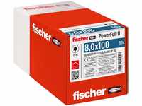 fischer PowerFull II 8,0 x 100, Premium Vollgewindeschraube (50 Stk.) mit...