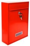 Relaxdays Design Briefkasten Metall Rot 26,5 x 35 x 8,5 cm