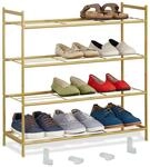 Relaxdays Schuhregal, Metall, mit 4 Ebenen, stapelbar, erweiterbar, HBT 70 x 70...