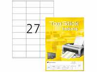 TopStick 8704 Universal Etiketten, 100 Blatt, 70 x 32 mm, 27 pro A4 Bogen, 2700