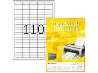TopStick 8727 Universal Etiketten, 100 Blatt, 38,1 x 12,7 mm, 110 pro A4 Bogen,...