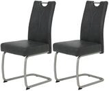 Hela Tische, 2er Set Esszimmerstuhl Schwingstuhl Sophia, Microfaser Anthrazit,