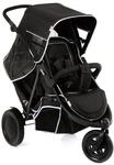 hauck Freerider, Schwarz - 3 Rad Geschwisterbuggy mit Regenschutz f&uuml;r 2 Kinder -